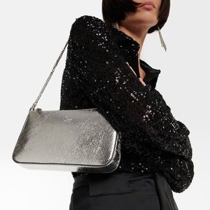 Christian Louboutin Loubila Metallic Leather Pouch